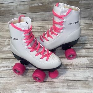 White & Pink Roller Skates